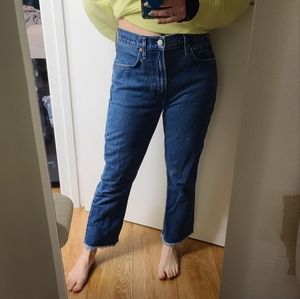 Size 27 mid rise cropped blue jeans